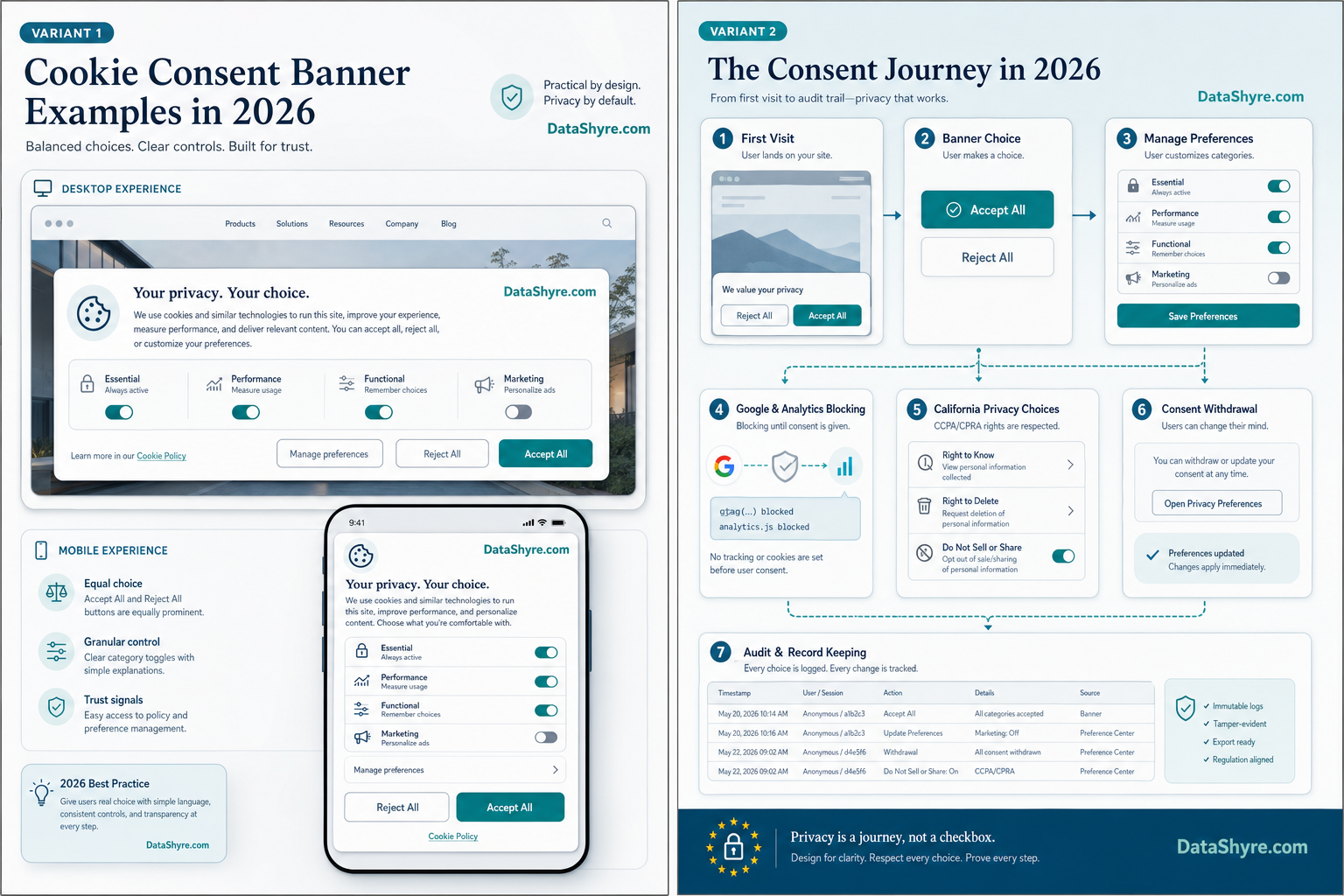 Cookie Consent Banner Examples in 2026: 7 Patterns That Still Hold Up