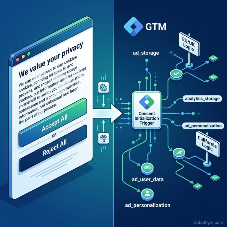 GTM Cookie Consent Dashboard with DataShyre.com branding